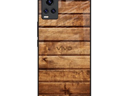 Wooden Planks Glass Case for Vivo V20 Online Sale