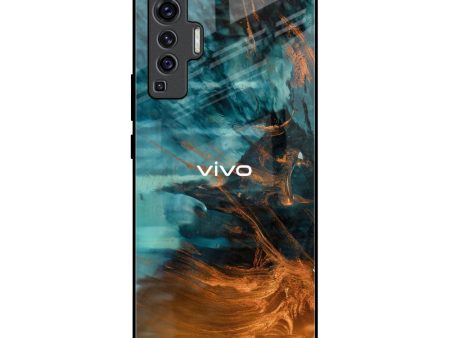 Golden Splash Glass Case for Vivo X50 Hot on Sale