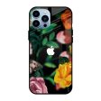 Flowers & Butterfly Glass Case for iPhone 13 Pro on Sale