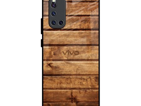 Wooden Planks Glass Case for Vivo V19 Fashion