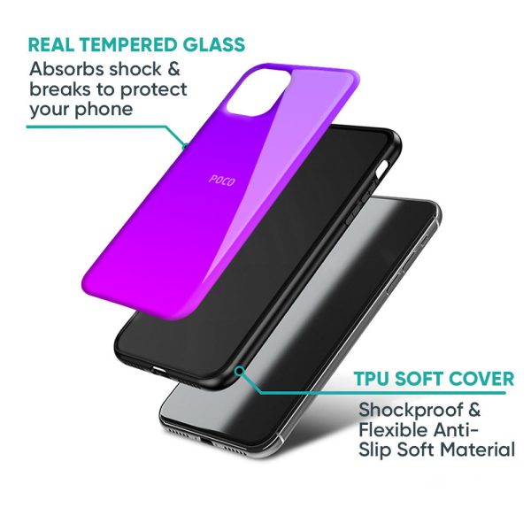 Purple Pink Glass Case for Poco X3 Online Sale