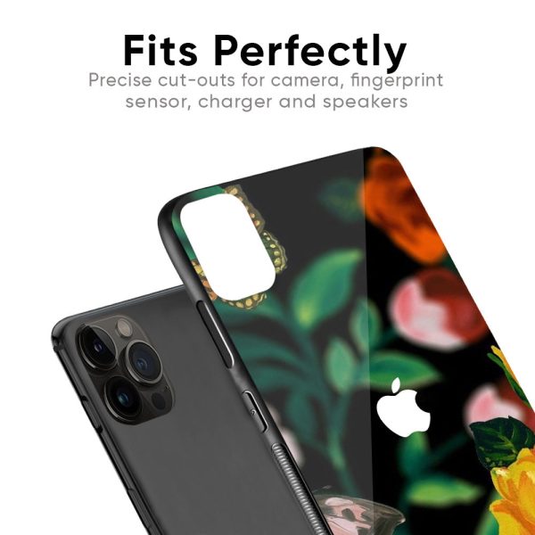 Flowers & Butterfly Glass Case for iPhone 13 Pro on Sale