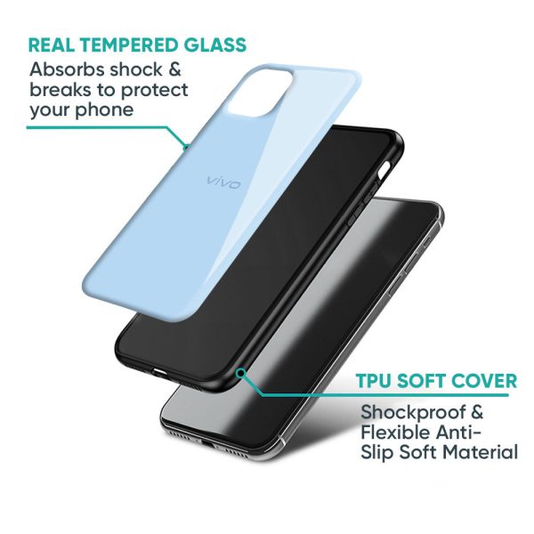 Pastel Sky Blue Glass Case for Vivo X50 Pro Hot on Sale