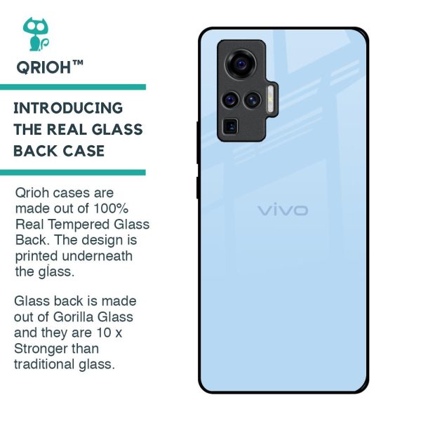 Pastel Sky Blue Glass Case for Vivo X50 Pro Hot on Sale