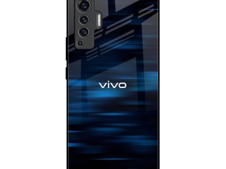 Blue Rough Abstract Glass Case for Vivo X50 Online Sale