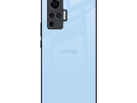 Pastel Sky Blue Glass Case for Vivo X50 Pro Hot on Sale