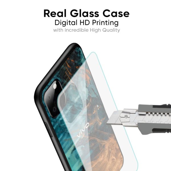 Golden Splash Glass Case for Vivo X50 Hot on Sale