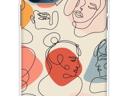 Abstract Faces Soft Cover for iPhone 12 Pro Max Online Sale