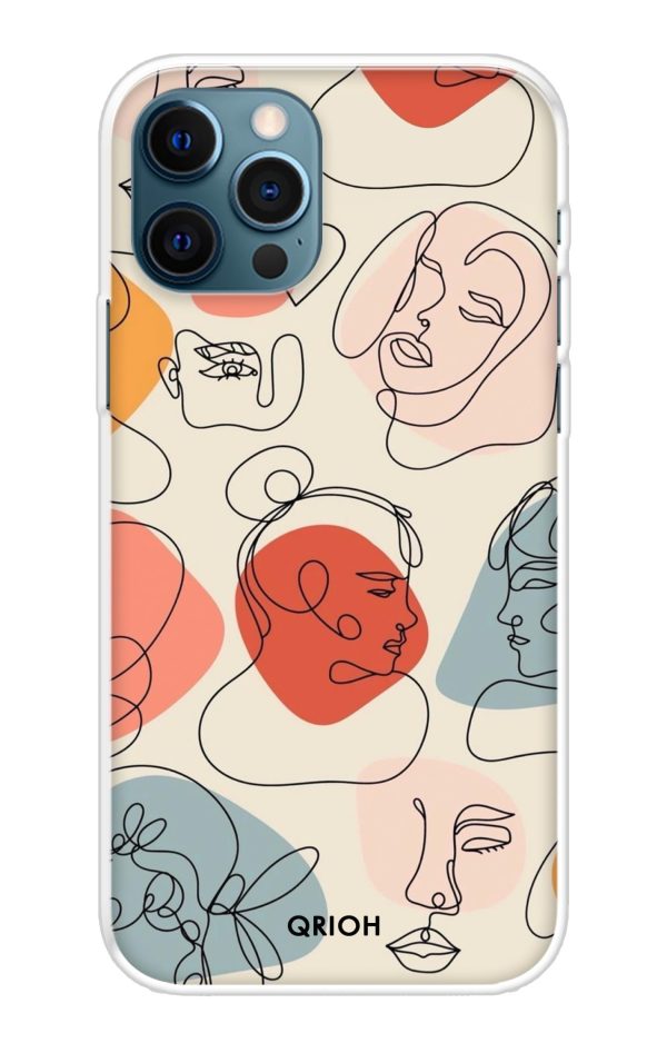 Abstract Faces Soft Cover for iPhone 12 Pro Max Online Sale