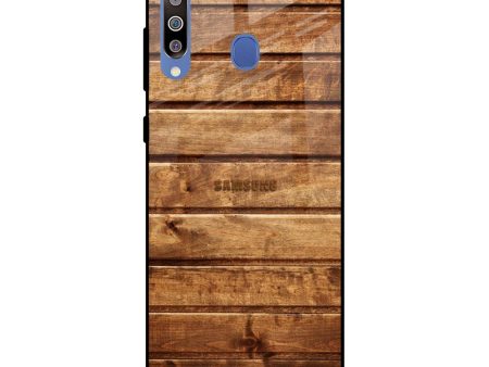 Wooden Planks Glass Case for Samsung Galaxy M40 Hot on Sale