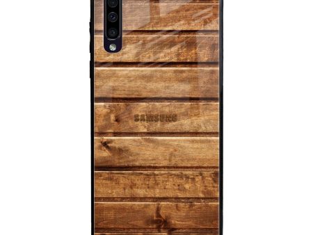 Wooden Planks Glass Case for Samsung Galaxy A50 For Cheap