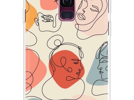 Abstract Faces Soft Cover for Samsung S9 Plus For Cheap