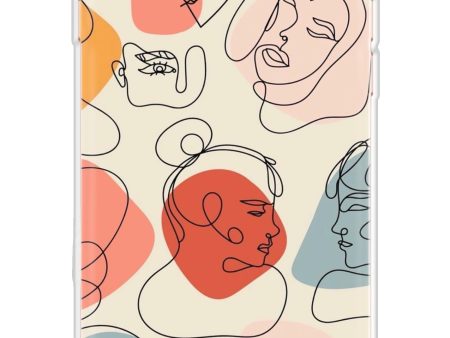 Abstract Faces Soft Cover for iPhone 8 on Sale