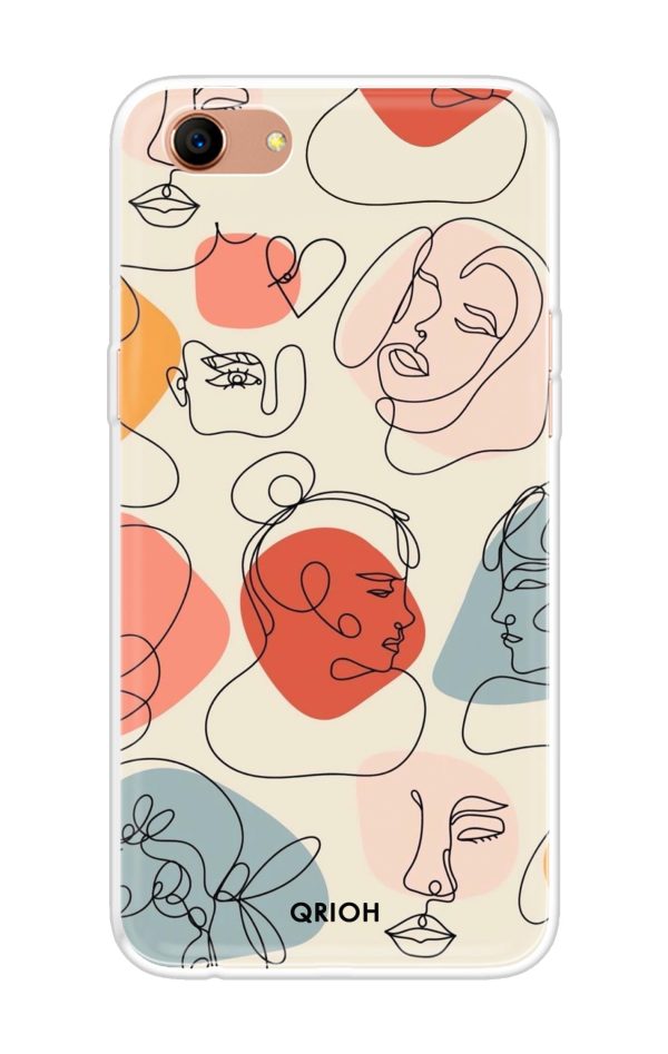 Abstract Faces Soft Cover for Oppo A83 For Discount