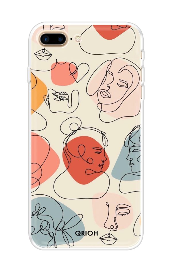 Abstract Faces Soft Cover for iPhone 8 Plus Sale