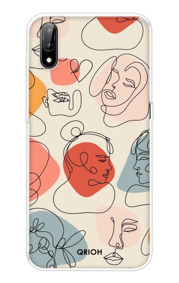 Abstract Faces Soft Cover for LG W11 Cheap