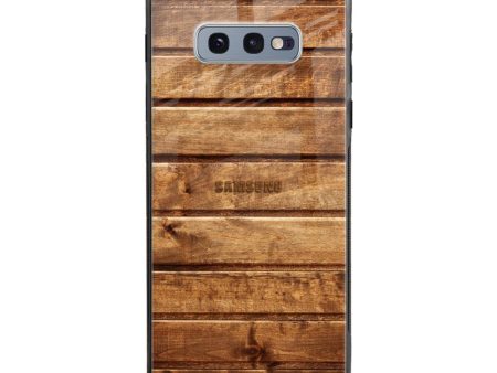 Wooden Planks Glass Case for Samsung Galaxy S10E For Sale