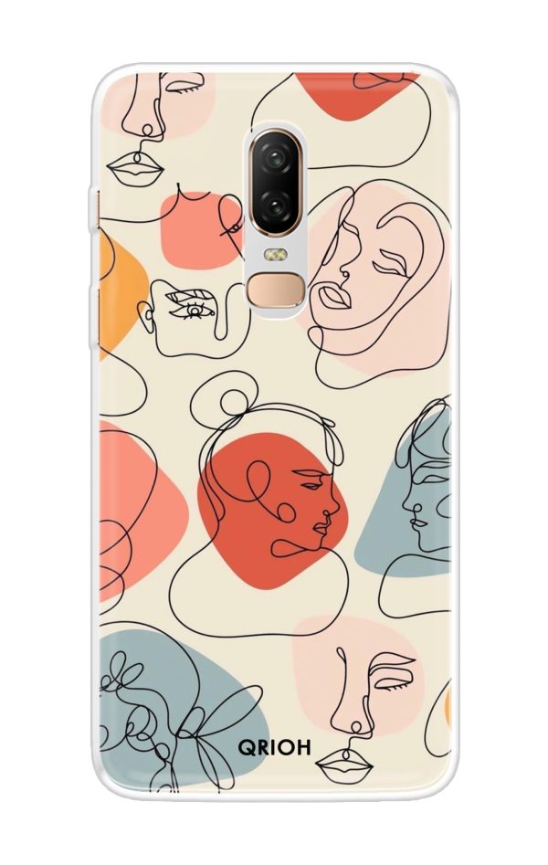 Abstract Faces Soft Cover for OnePlus 6 Sale