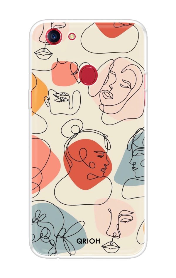 Abstract Faces Soft Cover for Oppo F7 Cheap