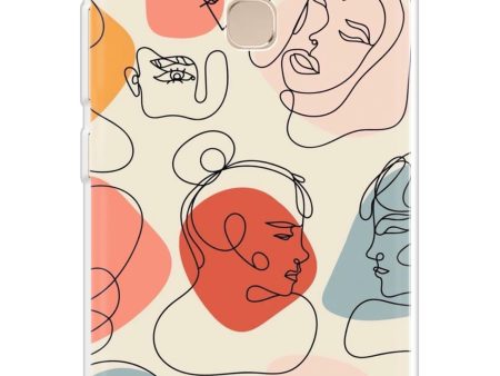 Abstract Faces Soft Cover for Vivo V9 Youth For Sale