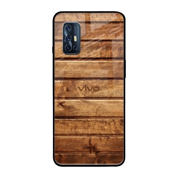 Wooden Planks Glass Case for Vivo V17 Online