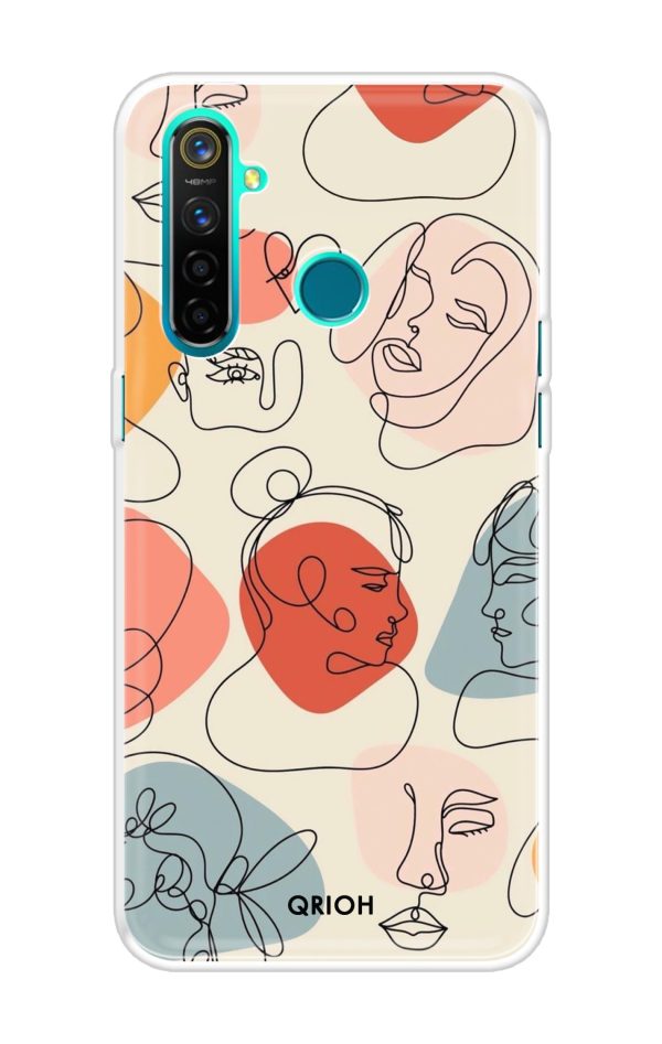 Abstract Faces Soft Cover for Realme 5 Pro Online