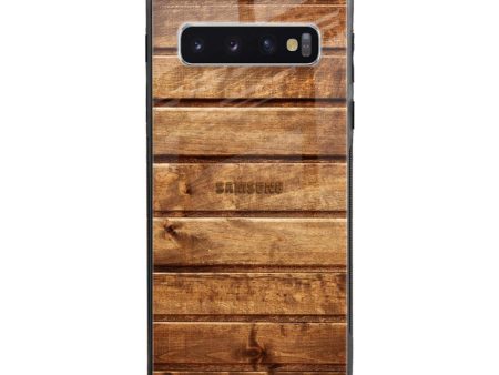 Wooden Planks Glass Case for Samsung Galaxy S10 Sale