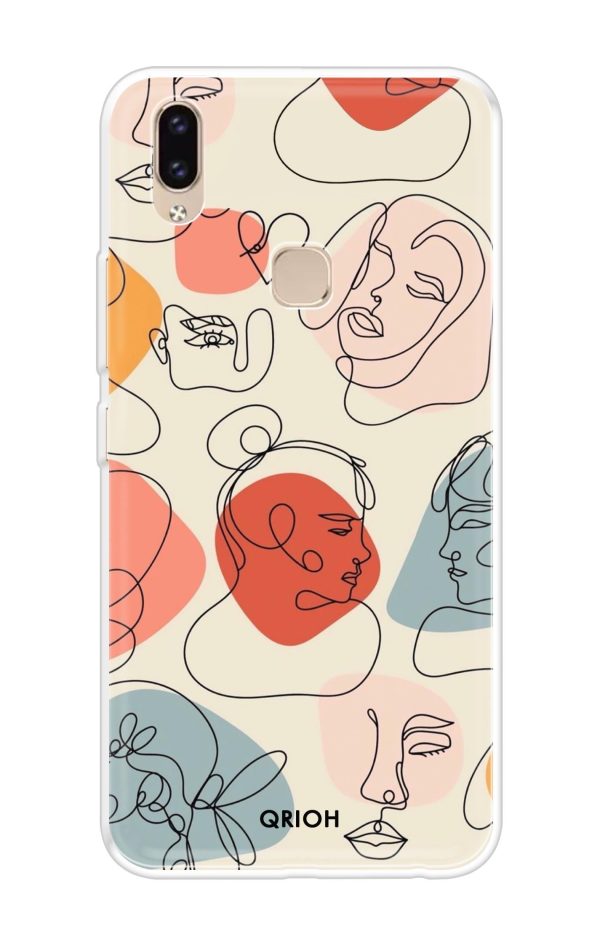 Abstract Faces Soft Cover for Vivo V9 Cheap